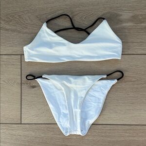 Jade White Bikini with Black Accents